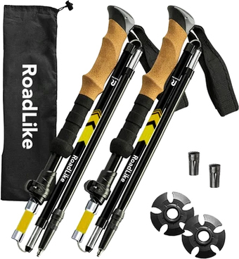 Палки для скандинавской ходьбы RoadLike Compact 401169 (желтый)