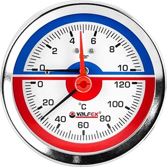 Труба Valfex Термоманометр сантехнический 80мм 1/2" 4 бар 120°С VF.TMZ.80.012.04