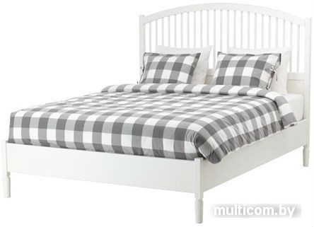 Кровать Ikea Тисседаль 210x187 (белый, основание Лонсет) [690.581.35]
