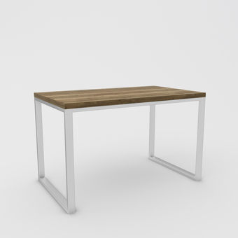 Кухонный стол Hype Mebel Чикаго раздвижной 125x75 (белый/дуб галифакс олово)