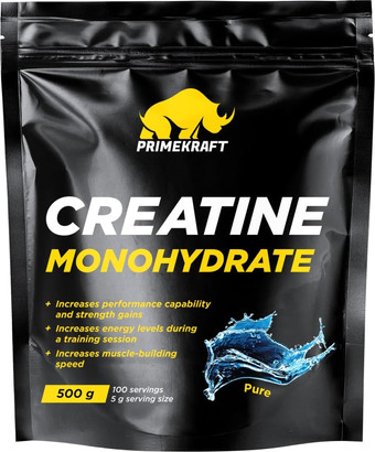 Моногидрат креатина Prime Kraft Monohydrate Micronized 100% Pure (500г, без вкуса)