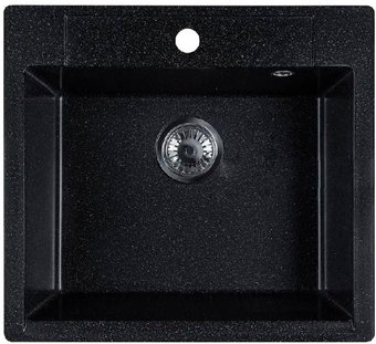 Кухонная мойка Marblan Cubi (черный, с сифоном)