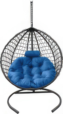 Подвесное кресло Craftmebel Кокон Капля Премиум (голубой/графит)