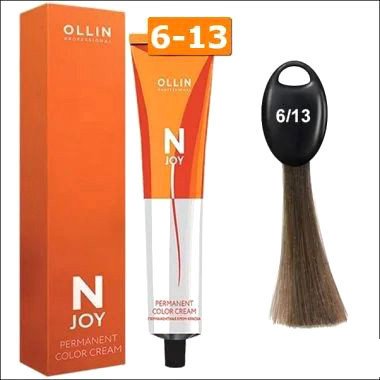 Крем-краска Ollin Professional N-Joy Color Cream 6/13 темно-русый пепельно-золотистый 100 мл