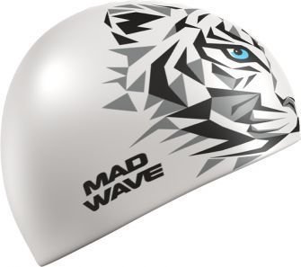 Шапочка для плавания Mad Wave Tigrillo (белый)