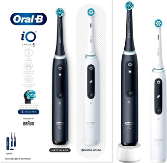 Электрическая зубная щетка Oral-B iO 5 Duo (черный/белый)