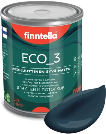 Краска Finntella Eco 3 Wash and Clean Yo F-08-1-1-LG257 0.9 л (сине-зеленый)
