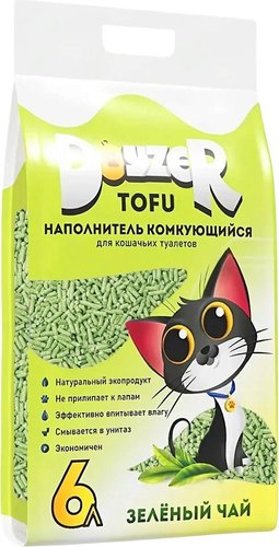 Наполнитель для туалета Doyzer Tofu Зеленый чай 6 л