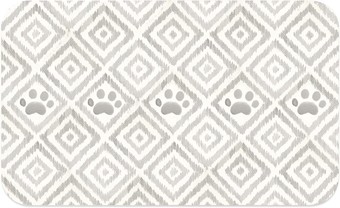 Коврик под миску TarHong Paw Ikat (бежевый с лапками)