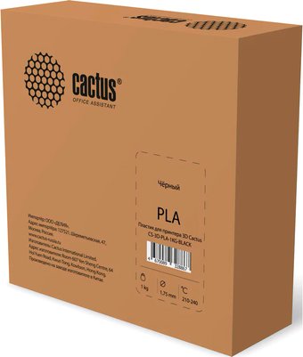 Пластик CACTUS CS-3D-PLA-1KG-BLACK PLA 1.75 мм