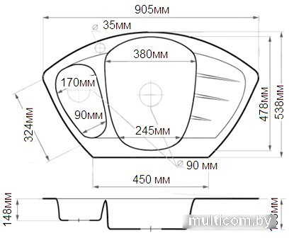 Кухонная мойка БелЭворс Compact (черный)