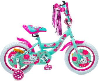 Детский велосипед Favorit Kitty 14 KIT-14GN (розовый/бирюзовый)