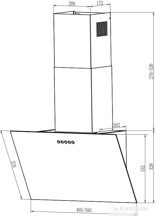 Кухонная вытяжка Weissgauff Sigma 60 PB BL (черный)