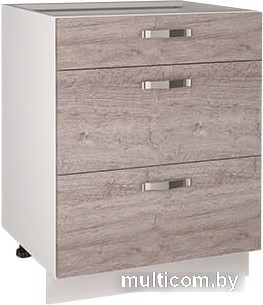 Шкаф напольный Anrex Alesia 3S/60-F1 (серый/дуб анкона)