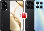 Смартфон HONOR 200 8GB/256GB международная версия (вельветовый черный) и смартфон HONOR X6a 4GB/128GB по акции