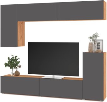 Стенка Modern Тетрис (золотой дуб/графит)