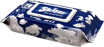 Влажные салфетки Skippy Premium с клапаном (70 шт)