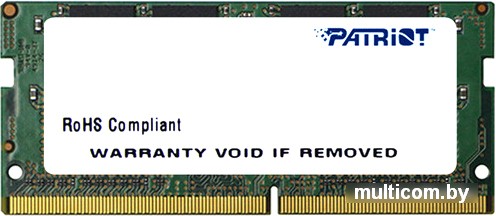Оперативная память Patriot 4GB DDR4 SO-DIMM PC4-17000 [PSD44G213381S]