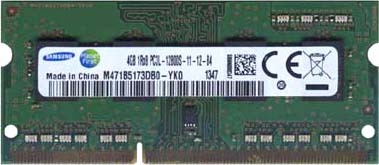 Оперативная память Samsung 4GB DDR3 SO-DIMM PC3-12800 [M471B5173DB0-YK0]