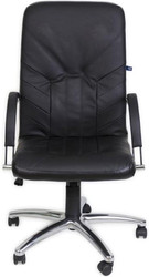 Кресло Новый Стиль MANAGER steel chrome ECO-30 (черный)