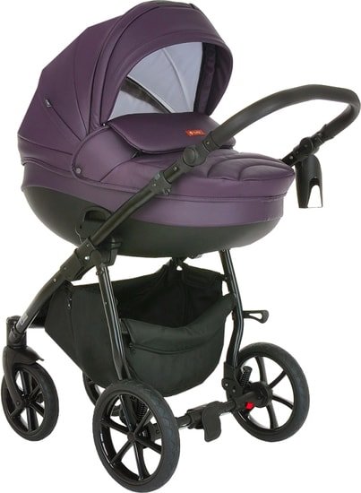Универсальная коляска Tutis Nanni 2021 (3 в 1, кожа, темно-фиолетовый, 097)