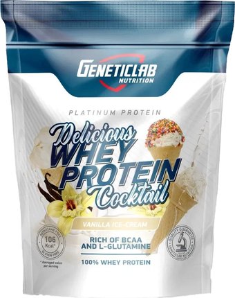 Протеин сывороточный (изолят) Geneticlab Whey Protein Coctail (900 г, ваниль)
