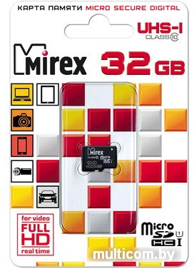 Карта памяти Mirex microSDHC UHS-I (Class 10) 32GB [13612-MCSUHS32]