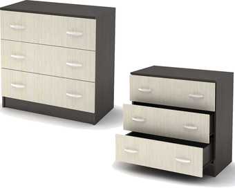 Комод Стендмебель Бася КМ-551-М 3 ящика (дуб белфорт-венге)