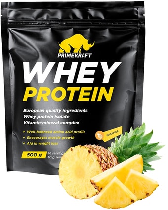 Протеин Prime Kraft Whey Protein с витаминами и минералами (500г, ананасовый фреш)