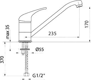 Смеситель Tolero Кухонный низкий №923 (белый)