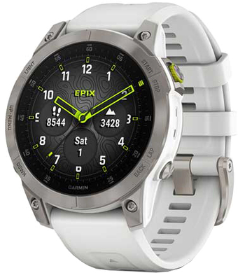 Умные часы Garmin Epix Sapphire Gen 2 (серебристый титан/белый)