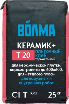 Клей для плитки ВОЛМА Керамик+ (25 кг)