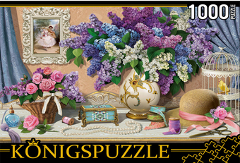 Пазл Konigspuzzle Нежный натюрморт с сиренью ФК1000-6636