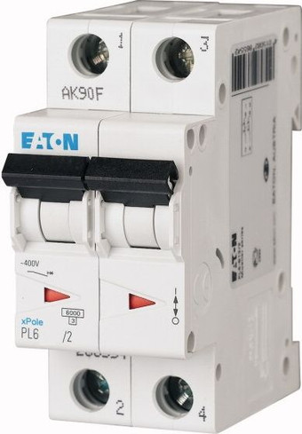 Выключатель автоматический Eaton PL6-C32/2 2P 32A C 6kA 2M 286570
