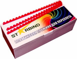Пластиковая пружина для переплета Starbind A4 10 мм 100 шт (красный)