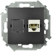 Розетка телефонная Simon 15 1591480-038 (графит)