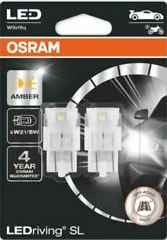 Светодиодная лампа Osram W21/5W LEDriving Amber 2шт