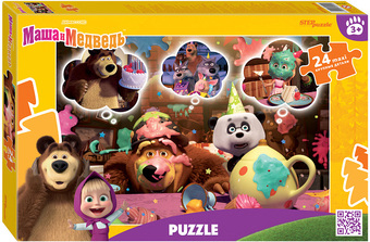 Пазл Step Puzzle Маша и Медведь 90104 (maxi 24 эл)