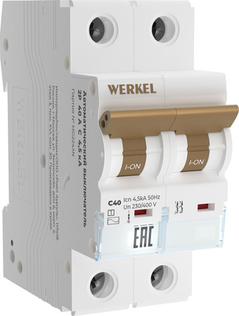 Выключатель автоматический Werkel 2P 40 A C 4.5 кА W902P404