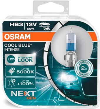 Галогенная лампа Osram Cool Blue Intense Next Gen HB3 9005CBN-HCB (пластиковый бокс, 2 шт)