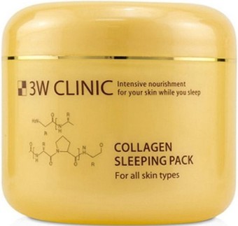 3W Clinic Маска для лица кремовая Collagen Sleeping Pack ночная 100 мл