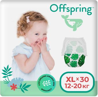 Трусики-подгузники Offspring XL 12-20кг Тропики (30 шт)