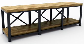 Тумба Hype Mebel Флорида 120x40 (черный-дуб галифакс олово)