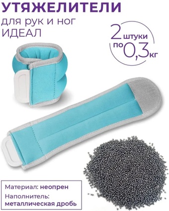 Комплект утяжелителей Indigo Идеал 2x0.3 кг SM-408/0,3 (бирюзовый)