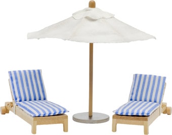 Мебель для кукольного домика Lundby Шезлонги с зонтиком 60904800