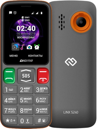 Мобильный телефон Digma Linx S240 (серый)
