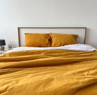 Постельное белье Блакiт Дуэт 4845 15-0953 (золотисто-желтый/простынь на резинке)