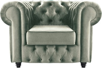 Интерьерное кресло Brioli Честерфилд (велюр, B8 светло-серый/темные ножки)