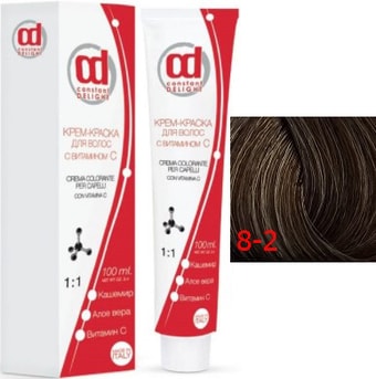 Крем-краска для волос Constant Delight Crema Colorante с витамином С 8/2 светло-русый пепельный