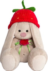 Мягкая игрушка Зайка Ми в вязаной шапке "Клубничка" (23 см)